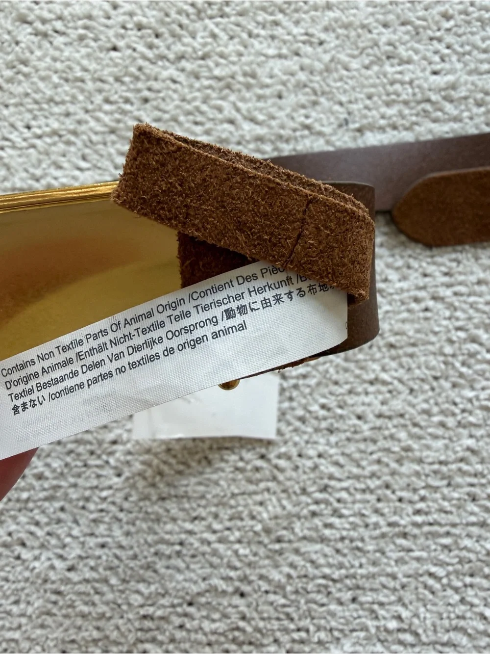 Madewell Organic Hardware Belt Suede Aged Cognac Small NWT